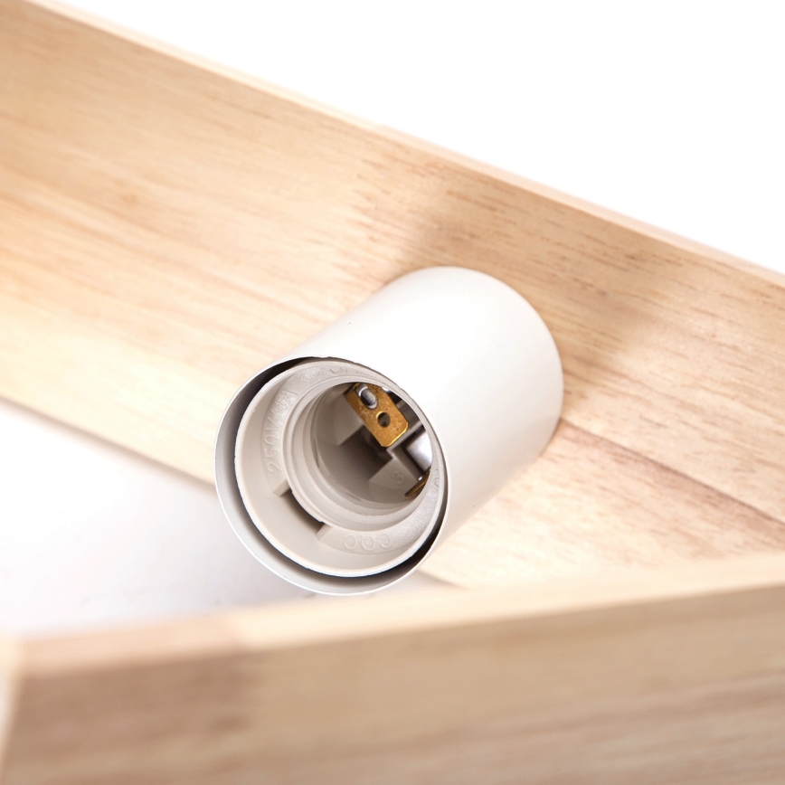 Aigostar - Lustre de madeira suspenso por cabo 1xE27/60W/230V pinho