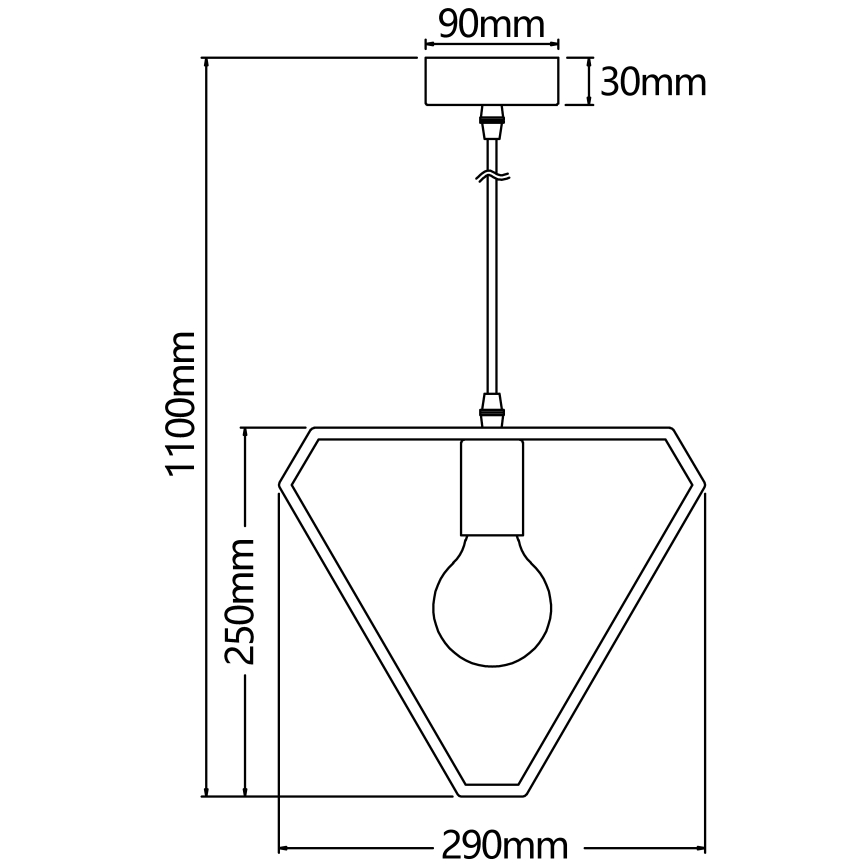 Aigostar - Lustre de madeira suspenso por cabo 1xE27/60W/230V pinho
