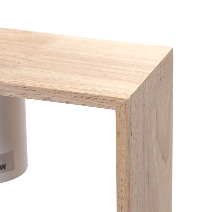 Aigostar - Lustre LED de madeira suspenso por cabo 1xE27/9W/230V 2200K pinho