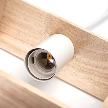 Aigostar - Lustre LED de madeira suspenso por cabo 1xE27/9W/230V 2200K pinho