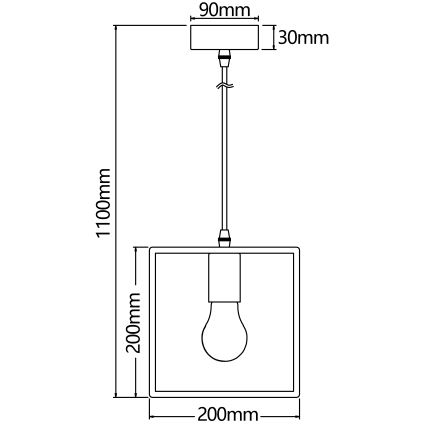 Aigostar - Lustre LED de madeira suspenso por cabo 1xE27/9W/230V 2200K pinho