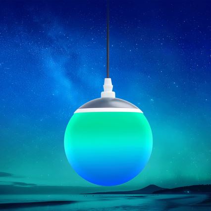 Aigostar - Lustre pendente MESH em cabo, LED RGBW dimmável, LED/8W/230V, 2700–6500K, branco, com comando remoto, diâmetro 15 cm