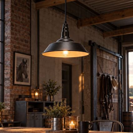 Aigostar - Lustre LED suspenso por cabo 1xE27/60W/230V Ø 36 cm preto