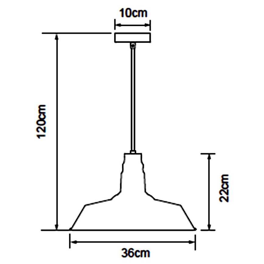 Aigostar - Lustre LED suspenso por cabo 1xE27/60W/230V Ø 36 cm preto