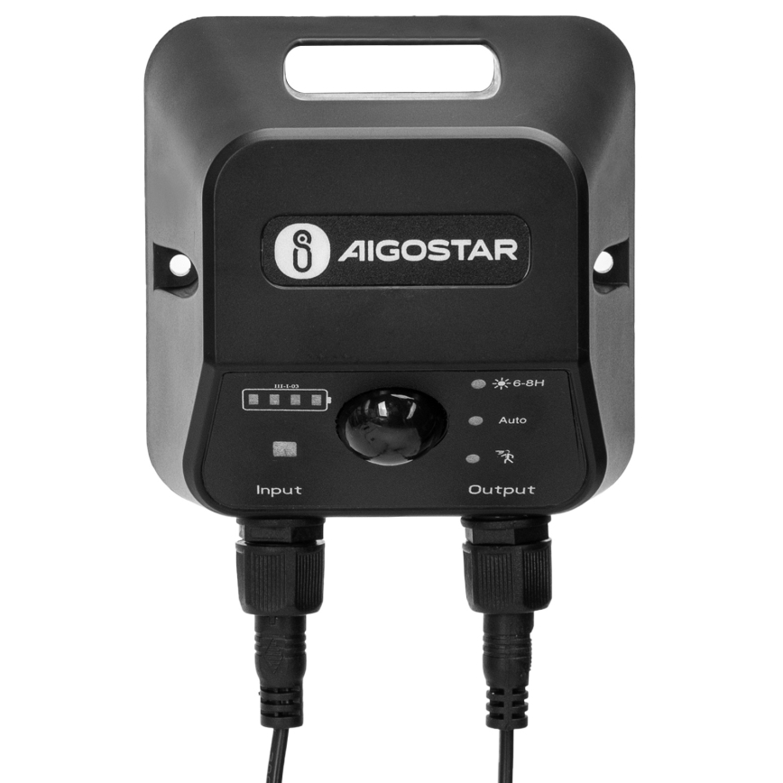 Aigostar - Lustre solar LED com sensor 2xLED/35W/12V 6000 mAh 6500K IP65 Ø 15 cm + controlo remoto