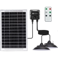 Aigostar - Lustre solar LED com sensor, 2x LED / 35W / 12V, 6000 mAh, 6500K, Ø 15 cm + comando remoto
