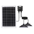 Aigostar - Lustre solar LED com sensor 2xLED/35W/12V 6000 mAh 6500K IP65 Ø 15 cm + comando remoto