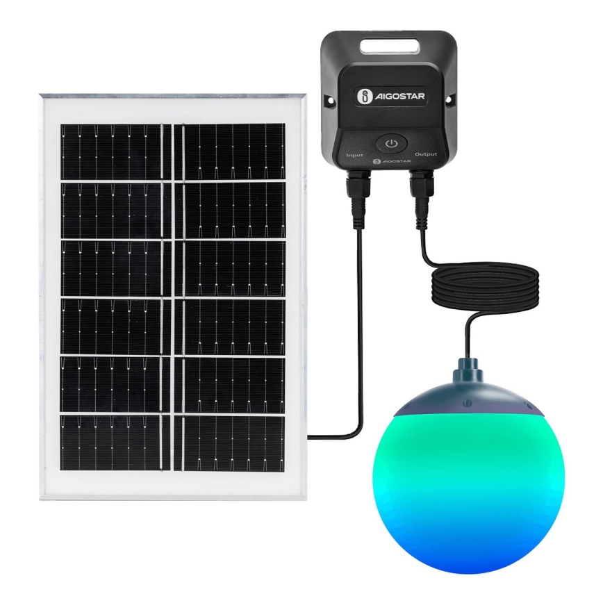 Aigostar - Lustre solar LED RGBW regulável MESH LED/20W/3,7V 4000 mAh 2700K-6500K IP65 Ø 15 cm