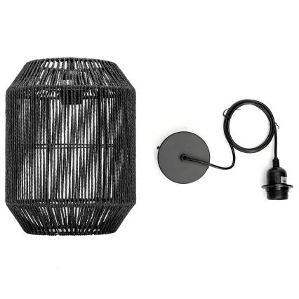 Aigostar - Lustre suspenso com cabo 1xE27/60W/230V preto Ø 23 cm