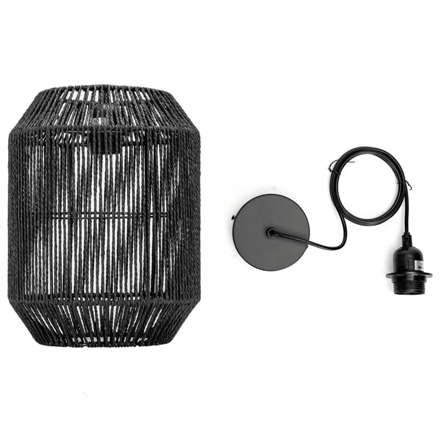 Aigostar - Lustre suspenso com cabo 1xE27/60W/230V preto Ø 23 cm