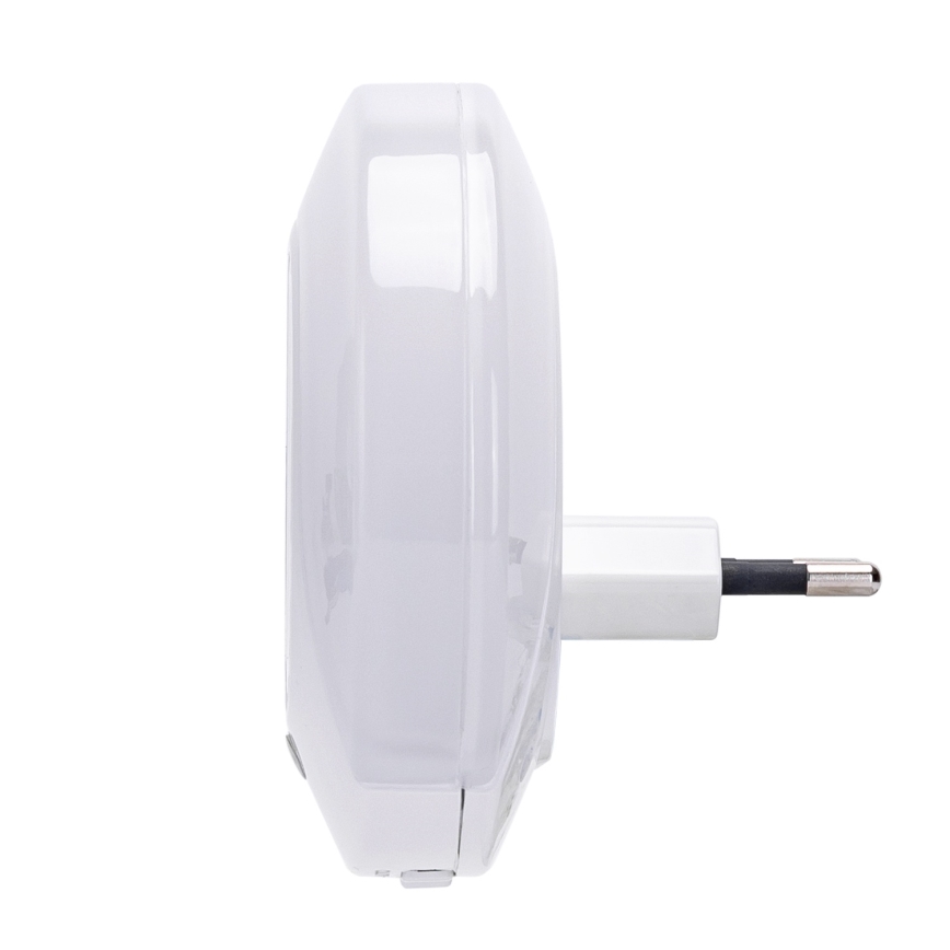 Aigostar - Luz noturna LED com sensor crepuscular para tomada com USB LED/0,4W/230V