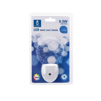 Aigostar - Luz Noturna LED RGB com Sensor LED/0,5W/230V sol