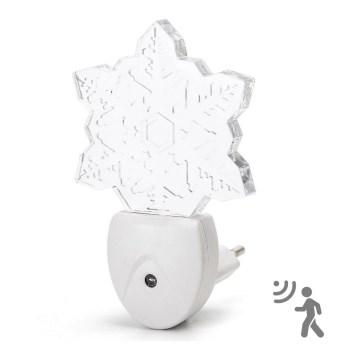 Aigostar -  Luz noturna LED RGB com sensor de anoitecer LED/0,5W/230V floco de neve