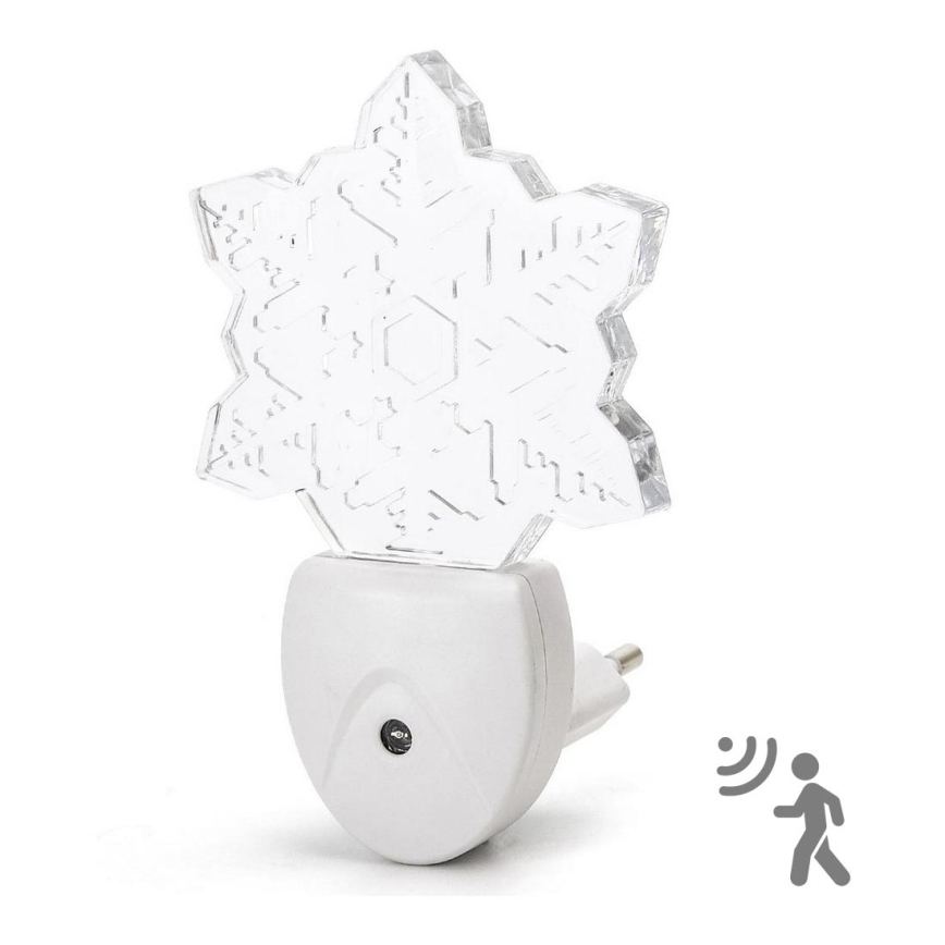 Aigostar -  Luz noturna LED RGB com sensor de anoitecer LED/0,5W/230V floco de neve