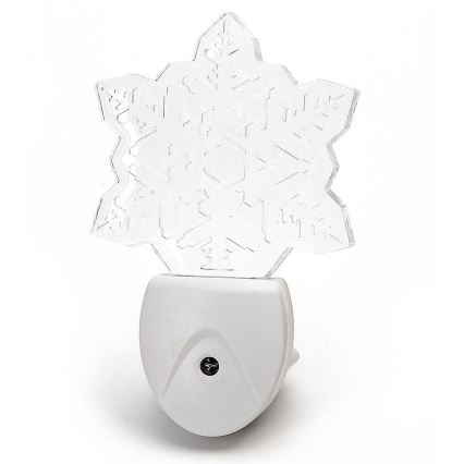 Aigostar -  Luz noturna LED RGB com sensor de anoitecer LED/0,5W/230V floco de neve