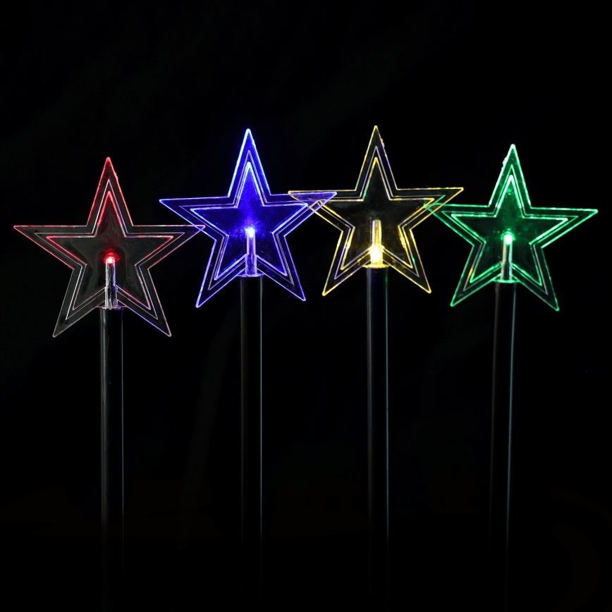 Aigostar - Candeeiro solar de Natal LED RGBY 5xLED/1,2V/8 modos 1m IP65 800mAh estrelas