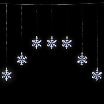 Aigostar - Cordão de luzes de Natal LED para exterior 84xLED/8 funções 1,2x1m IP44 branco frio com flocos de neve