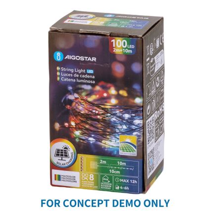 Aigostar - Luzes de Natal LED para exterior 900xLED/8 funções 6m IP44 multicolorido