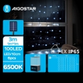 Aigostar - Luzes de Natal LED solares 100xLED/8 funções 4x1m 800 mAh IP65 branco frio