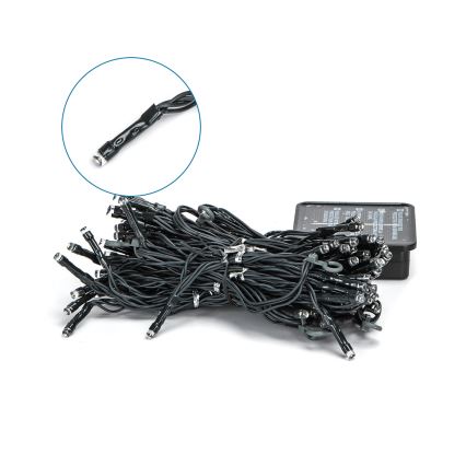 Aigostar - Luzes de Natal LED solares 100xLED/8 funções 4x1m 800 mAh IP65 branco frio