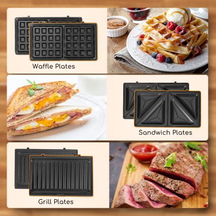 Aigostar - Máquina de fazer sandes 800W/230V preto