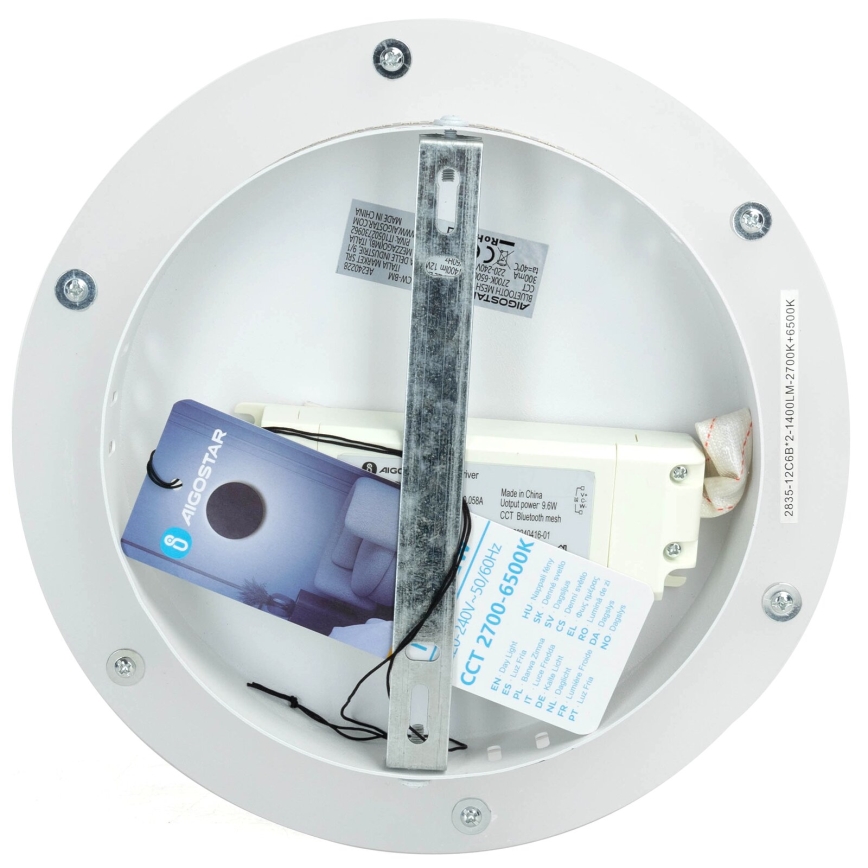 Aigostar - Luminária de parede LED regulável MESH Smart LED/12W/230V 2700-6500K branco