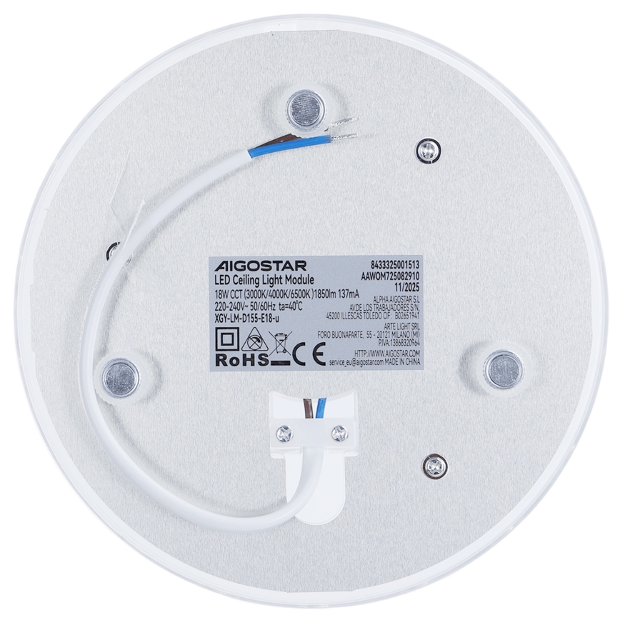 Aigostar - Módulo magnético LED/18W/230V 3000/4000/6500K