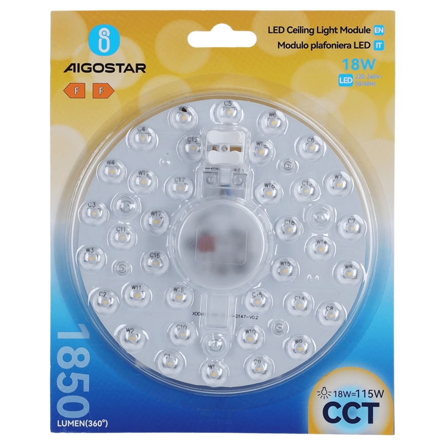 Aigostar - Módulo magnético LED/18W/230V 3000/4000/6500K