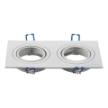 Aigostar - Moldura dupla para luminária embutida GU10 17,3x9,1 cm branca