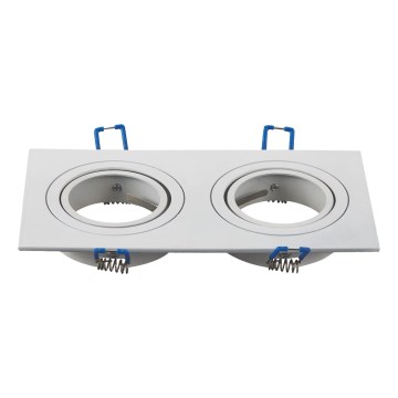 Aigostar - Moldura dupla para luminária embutida GU10 17,3x9,1 cm branca