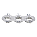 Aigostar - Moldura tripla para spot embutido GU10 25,5x9,1 cm, acabamento cromo fosco