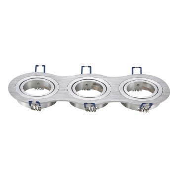 Aigostar - Moldura tripla para spot embutido GU10 25,5x9,1 cm, acabamento cromo fosco