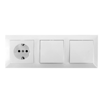 Aigostar - Pack de 2 interruptores domésticos com tomada 1x16A/250V SCHUKO