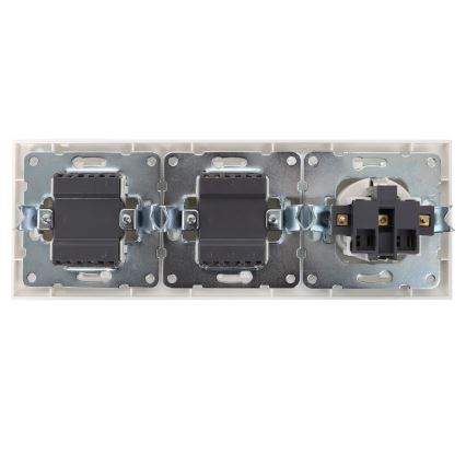 Aigostar - Pack de 2 interruptores domésticos com tomada 1x16A/250V SCHUKO