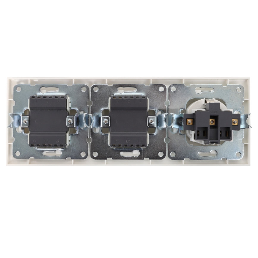 Aigostar - Pack de 2 interruptores domésticos com tomada 1x16A/250V SCHUKO