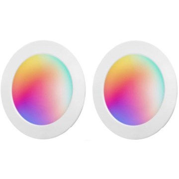Aigostar - Pack de 2 luminárias de teto embutidas LED RGBW dimerizáveis MESH LED/15W/230V 2700K-6500K