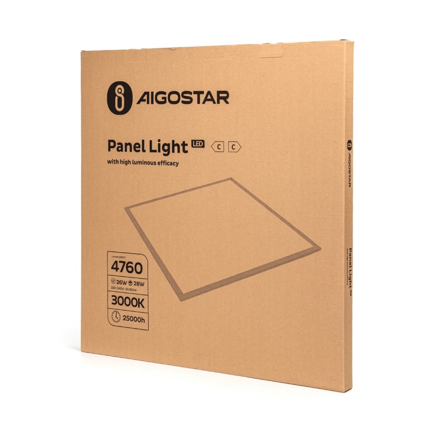 Aigostar - Painel de encastrar LED LED/28W/230V 62x62 cm 3000K