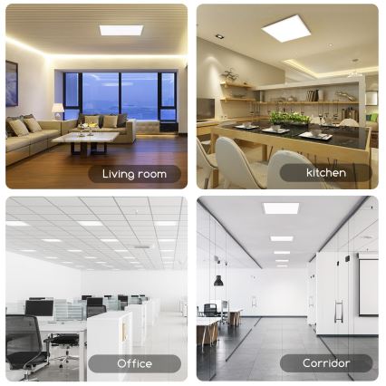 Aigostar - Painel de encastrar LED LED/40W/230V 3000K/4000K/6500K 60x60cm branco