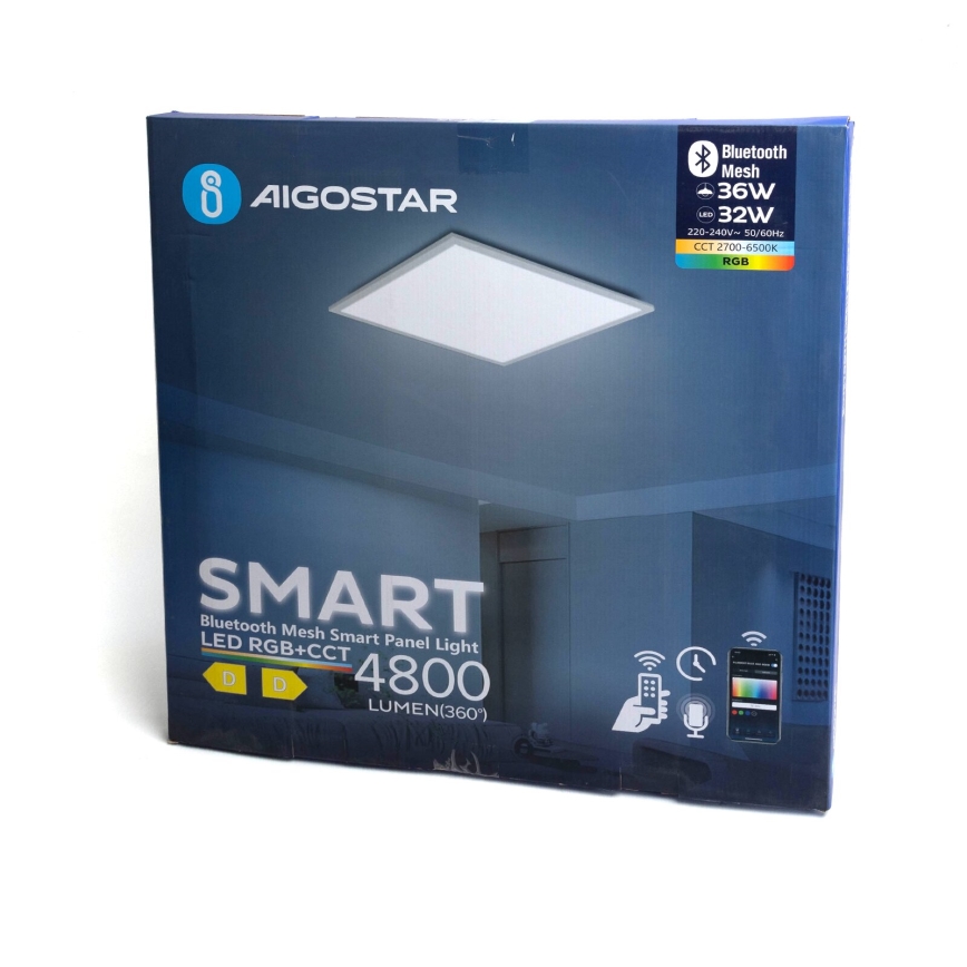 Aigostar - Painel de encastrar LED RGBW regulável MESH LED/36W/230V 60x60 cm