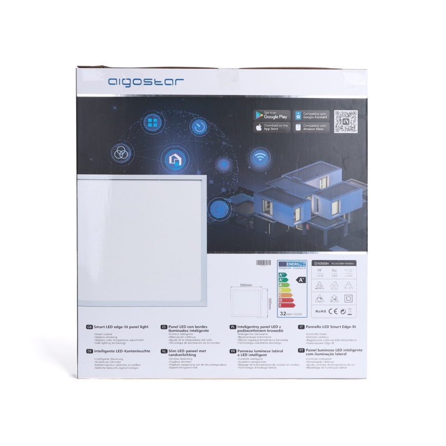 Aigostar - Painel LED embutido dimmerizável 32W/230V Wi-Fi 60x60 cm