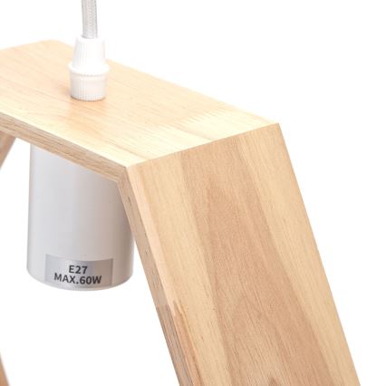 Aigostar - Pendente LED de madeira com cabo 1xE27/9W/230V 2200K pinho