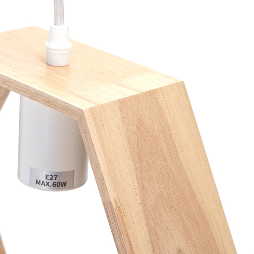 Aigostar - Pendente LED de madeira com cabo 1xE27/9W/230V 2200K pinho