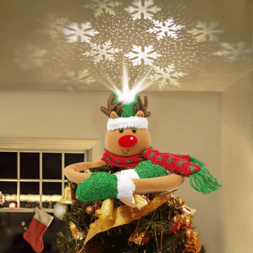 Aigostar - Projetor de Natal de flocos de neve LED/5W/230V branco frio rena