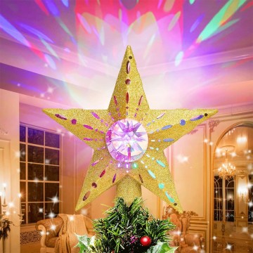 Aigostar - Projetor LED de Natal com flocos de neve LED/5W/230V multicolorido, estrela dourada