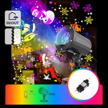 Aigostar - Projetor LED de Natal para exterior com flocos de neve, 5W/230V, IP44, multicolorido