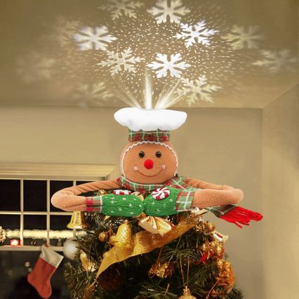 Aigostar - Projetor natalino de flocos de neve LED/5W/230V branco frio biscoito de gengibre