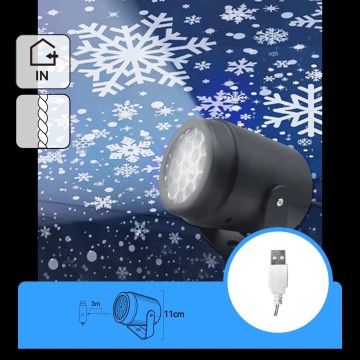 Aigostar - Projetor natalino de flocos de neve LED/5W/230V branco frio