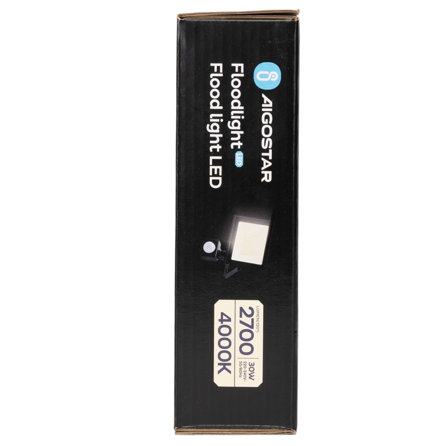 Aigostar - Refletor LED com sensor LED/30W/230V 4000K IP65