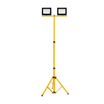Aigostar - Refletor LED com tripé 2xLED/30W/230V 6500K IP65 laranja/preto