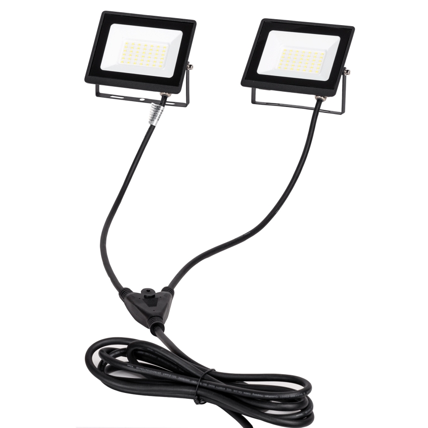 Aigostar - Refletor LED com tripé 2xLED/30W/230V 6500K IP65 laranja/preto